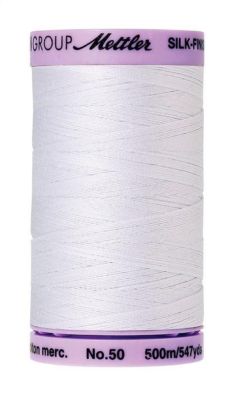 Mettler Silk-Finish Cotton Thread 50wt 500M – White