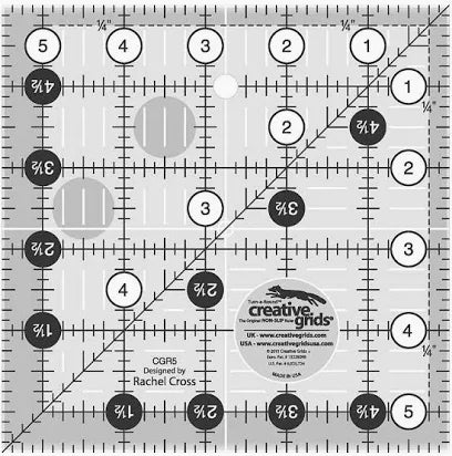 Creative Grids Quilt Ruler 5-1/2in x 5-1/2in Square – CGR5