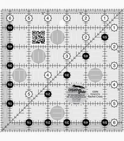 Creative Grids Quilt Ruler 6-1/2in x 6-1/2in Square – CGR6