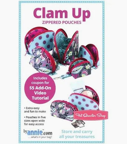 Clam Up Zippered Pouches – By Annie (Includes Templates)