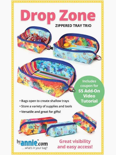 Drop Zone Zippered Tray Trio – By Annie (Includes Templates)