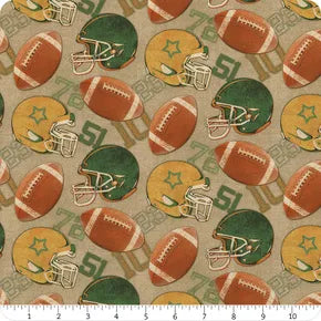 Benartex Touchdown - Football Season Tan/Multi 1/2 yd