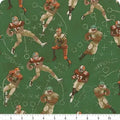 Benartex Touchdown - Football Players Green/Multi 1/2 yd