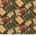 Benartex Touchdown - Grid Iron Charcoal/Multi 1/2 yd