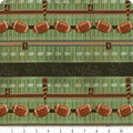 Benartex Touchdown - Grid Iron Stripe Green/Multi 1/2 yd
