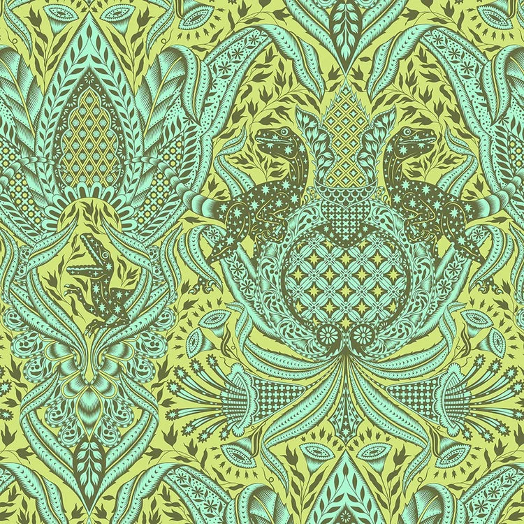Tula Pink ROAR! Gift Rapt - Lime 1/2 yd