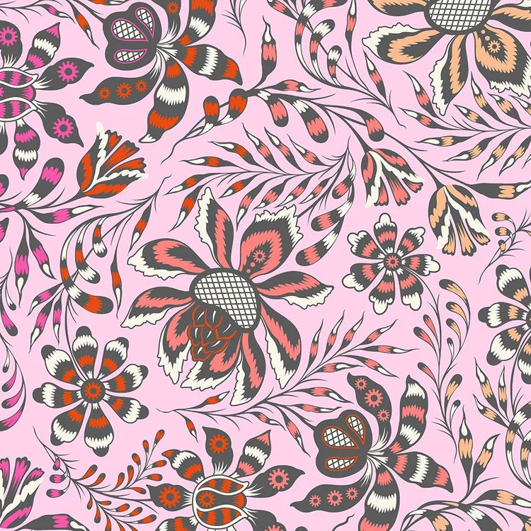 Tula Pink ROAR! Wild Vine - Blush 1/2 yd