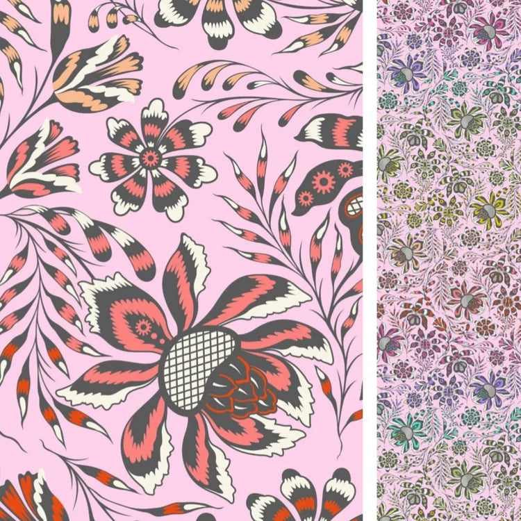 Tula Pink ROAR! Super Wild Vine - Blush 1/2 yd