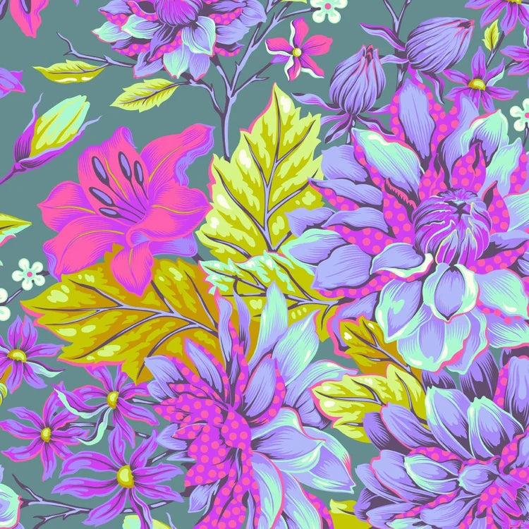 Tula Pink Untamed Hello Dahlia Wide - Cosmic 1/2 yd