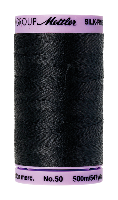 Mettler Silk-Finish Cotton Thread 50wt 500M – Black