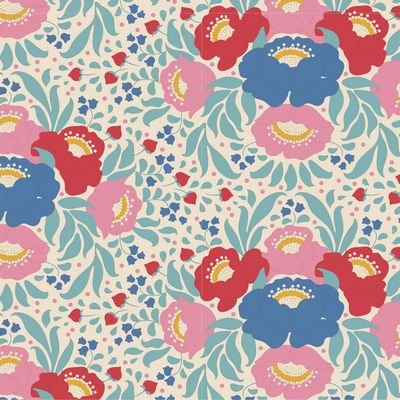 Tilda Jubilee – Autumn Bouquet Teal 1/2 Yard