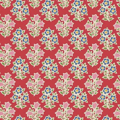 Tilda Jubilee – Farm Flowers Red 1/2 Yard