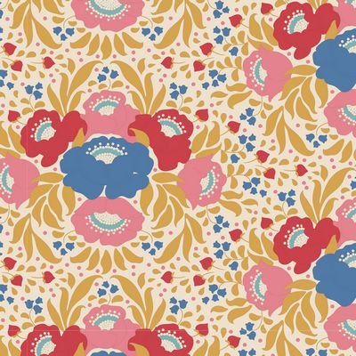 Tilda Jubilee – Autumn Bouquet Mustard 1/2 Yard