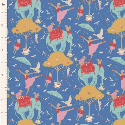 Tilda Jubilee – Circus Life Jubilee Blue 1/2 Yard
