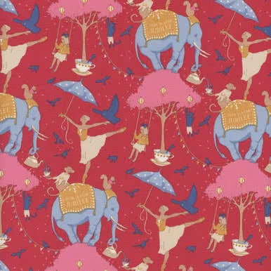 Tilda Jubilee – Circus Life Jubilee Red 1/2 Yard