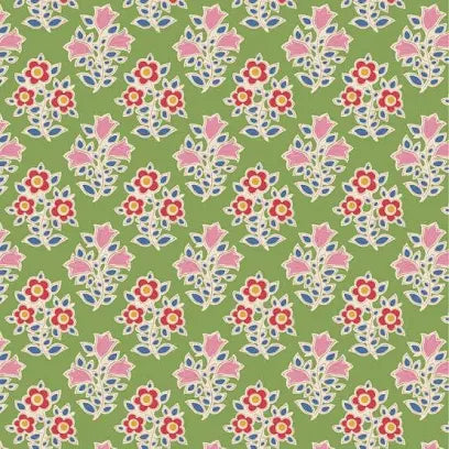 Tilda Jubilee – Farm Flowers Green 1/2 Yard