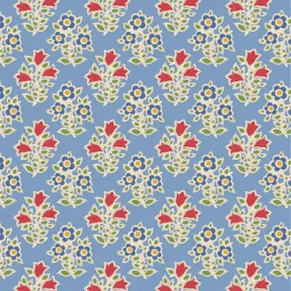 Tilda Jubilee – Farm Flowers Light Blue 1/2 Yard