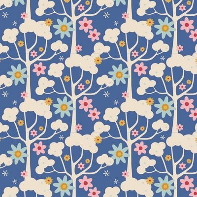 Tilda Jubilee – Wildgarden Blue 1/2 Yard