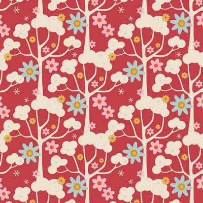 Tilda Jubilee – Wildgarden Red 1/2 Yard