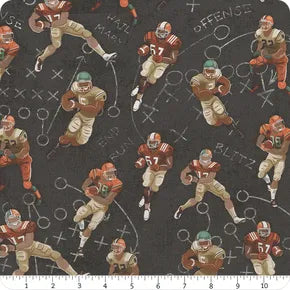Benartex Touchdown - Football Player Black/Multi 1/2 yd