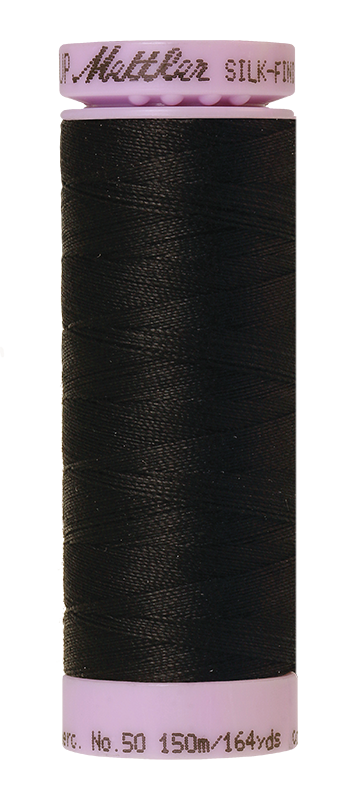 Mettler Silk-Finish Cotton Thread 50wt 150M – Black