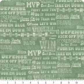 Benartex Touchdown - Cheer Em On Medium Green 1/2 yd