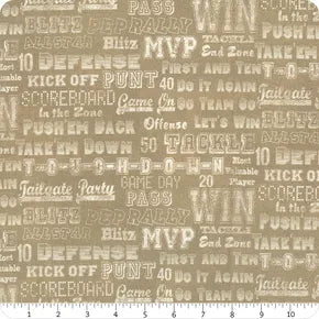 Benartex Touchdown - Cheer Em On Medium Tan 1/2 yd
