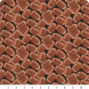 Benartex Touchdown - Footballs Leather/Black 1/2 yd