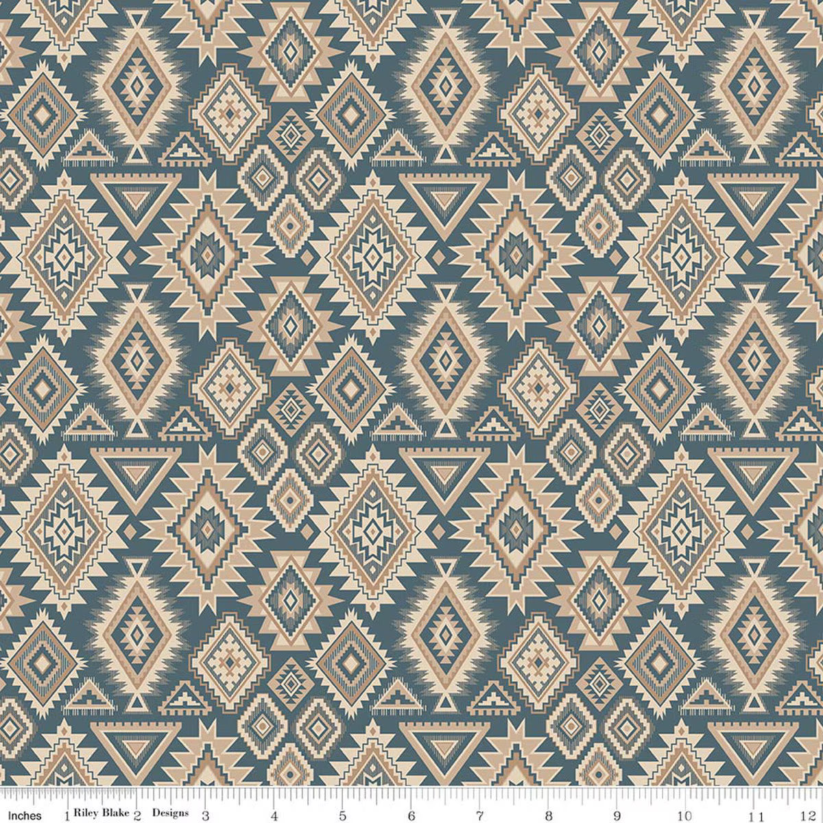 Whispering Pines 1/2 Yard – Geometric Blue