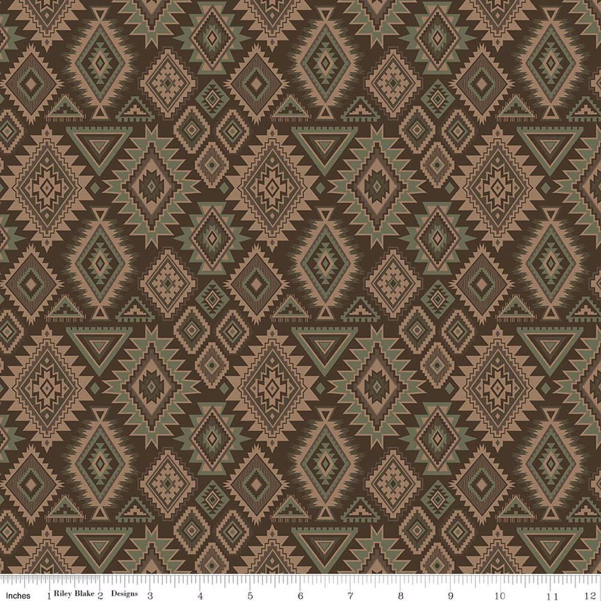 Whispering Pines 1/2 Yard – Geometric Brown