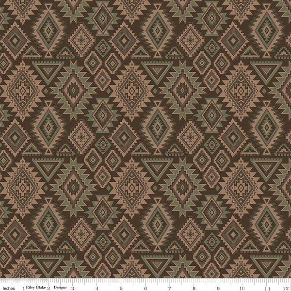 Whispering Pines 1/2 Yard – Geometric Brown