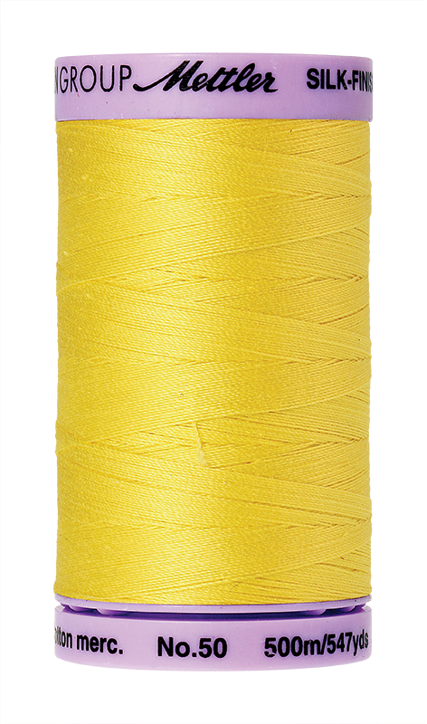 Mettler Silk-Finish Cotton Thread 50wt 500M – Lemon Zest