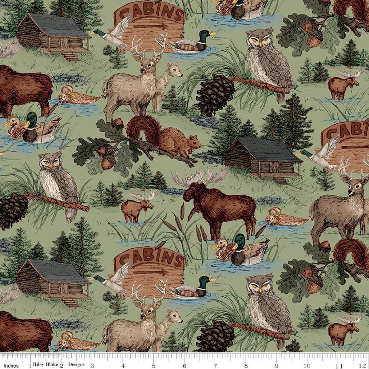Whispering Pines 1/2 Yard – Main Green